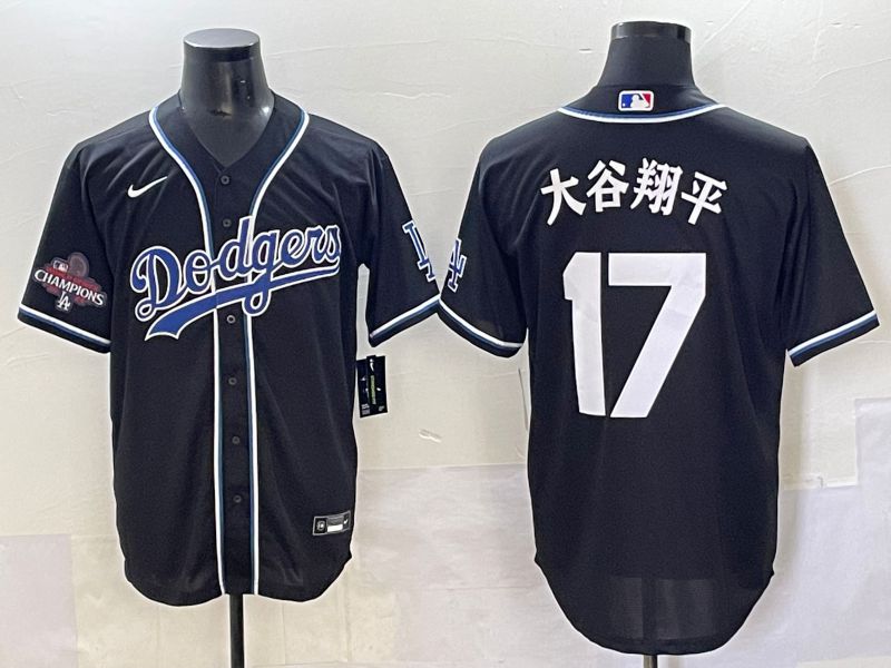 Men 2025 Los Angeles Dodgers 17 Ohtani Black Three generations Fashion Nike MLB Jersey style 7045